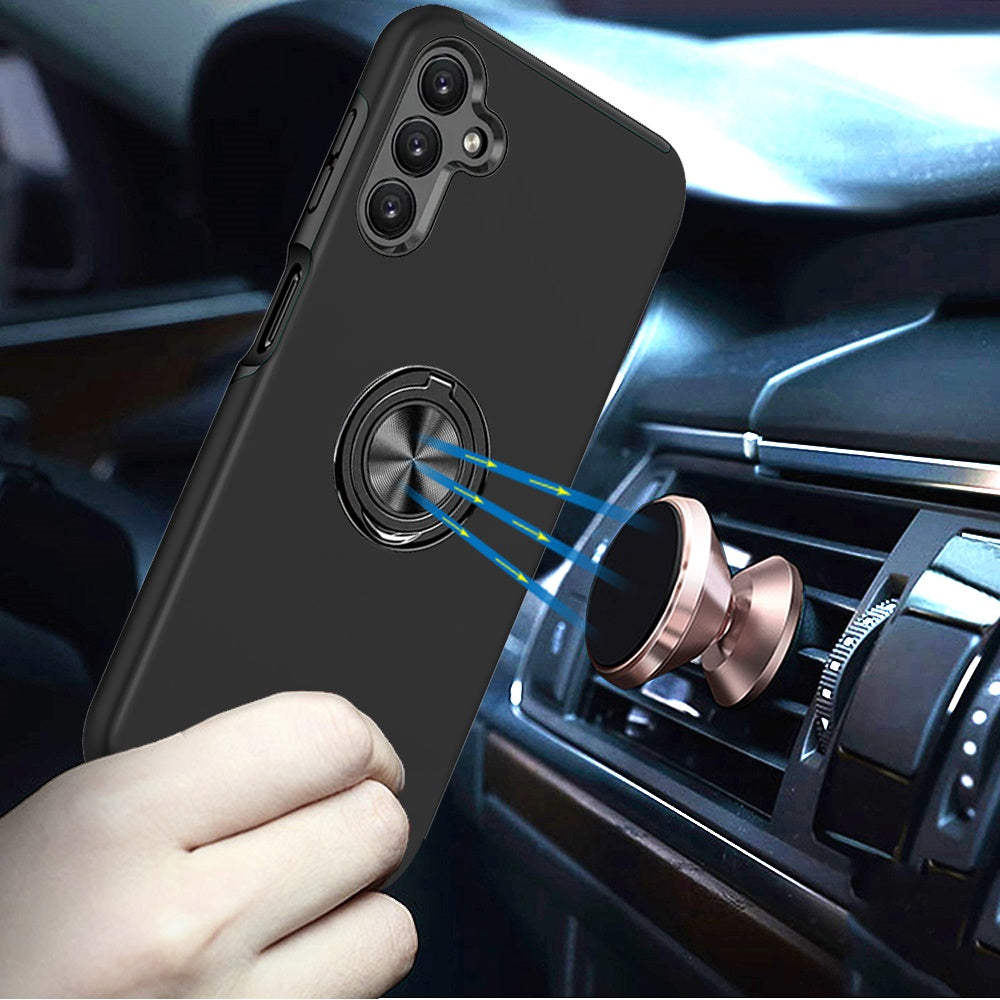 For Google Pixel 8A Hybrid 360 Degree Rotatable Metal Invisible Ring Stand Holder Fit Magnetic Car Mount Shockproof Case Cover