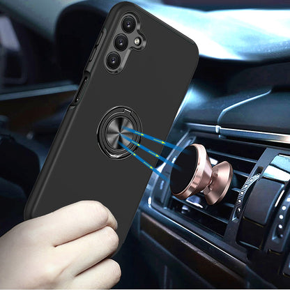 For Google Pixel 8A Hybrid 360 Degree Rotatable Metal Invisible Ring Stand Holder Fit Magnetic Car Mount Shockproof Case Cover