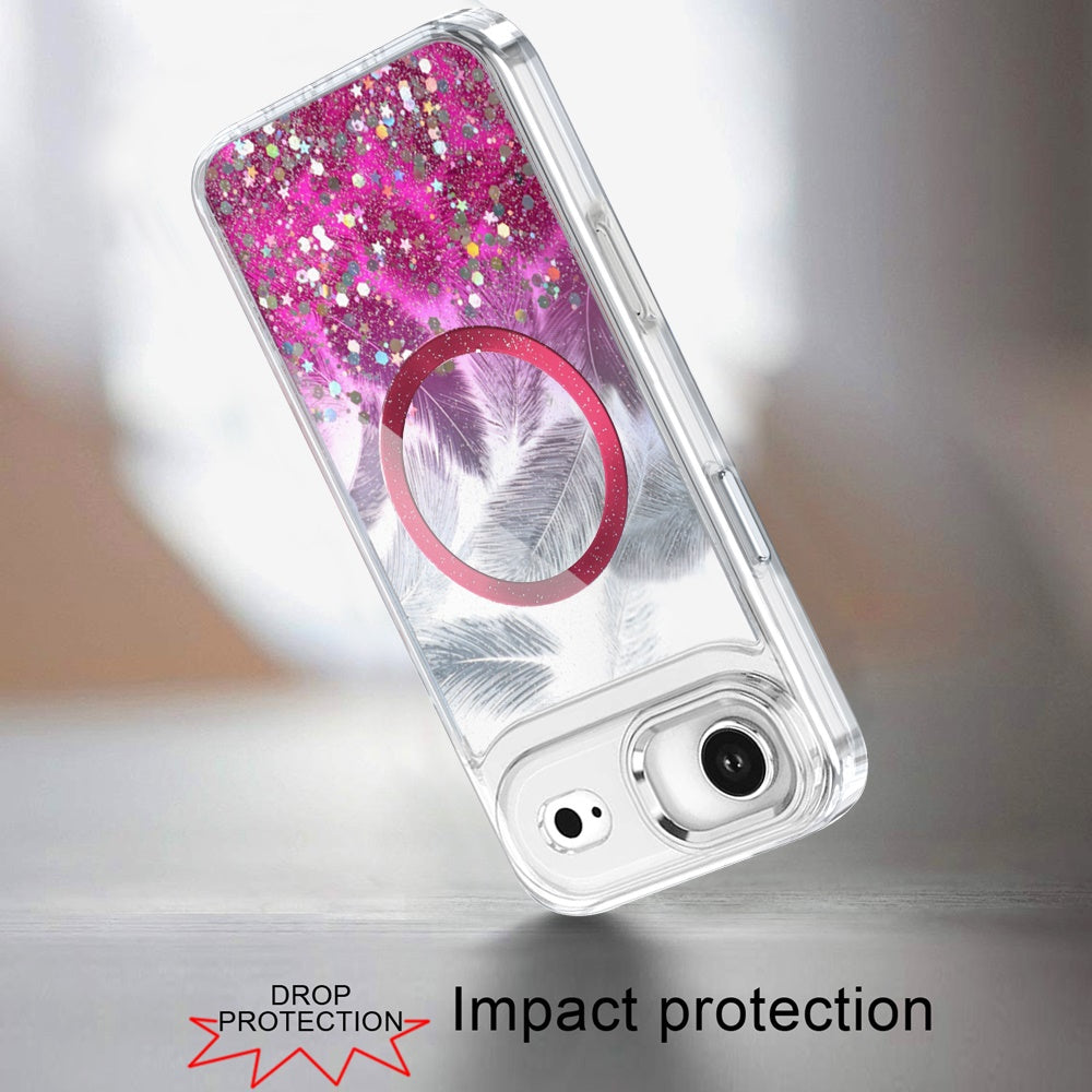 For Apple iPhone 17 AIR Epoxy Glitter Shimmer Fashion Case with Magnetic Magsafe Compatible Hybrid Sparkling Slim Protective Case Cover