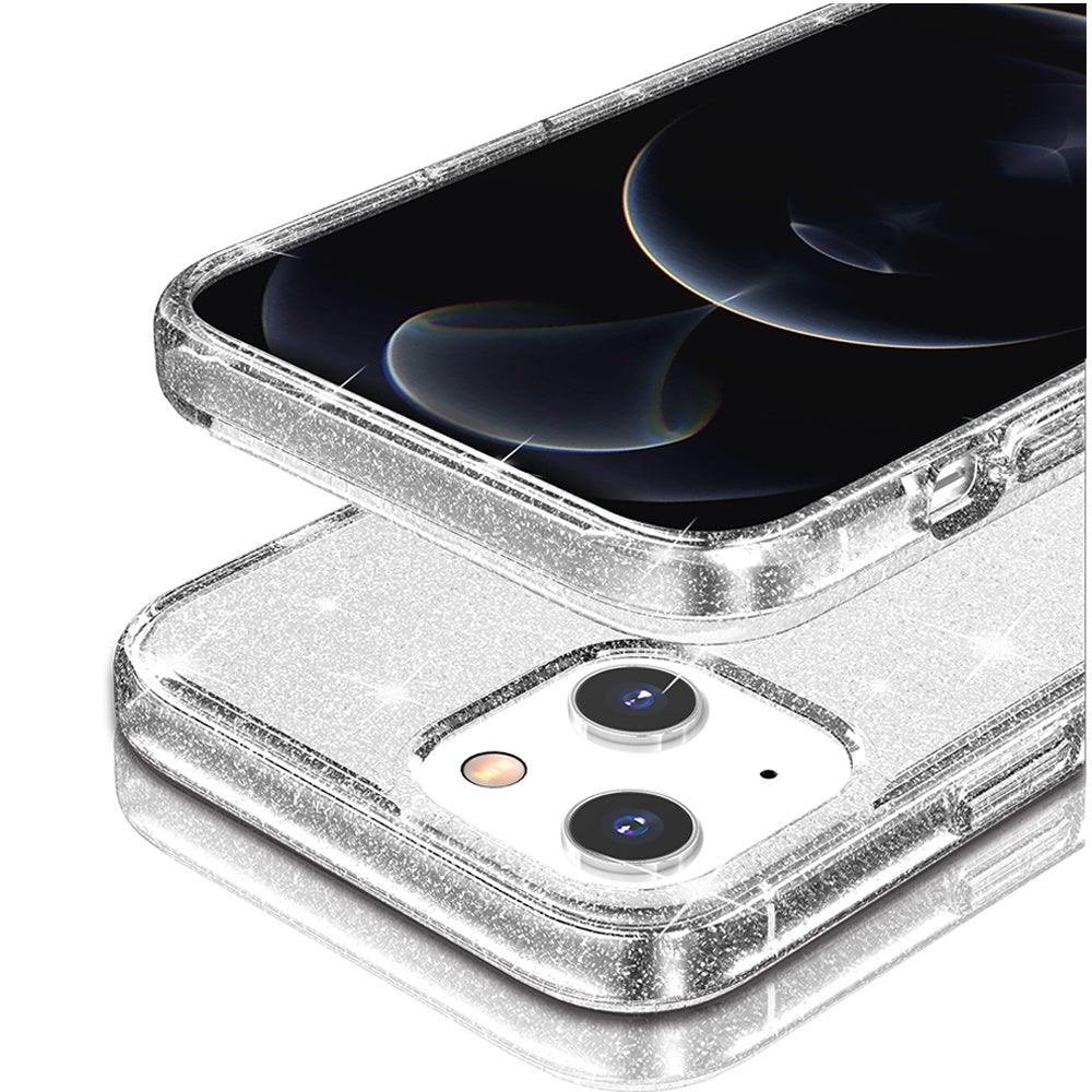 For Apple iPhone 16 (6.1") Premium Glitter Shiny Sparkle Bling [MagSafe Compatible] TPU Rubber Hard PC Back Hybrid Case Cover