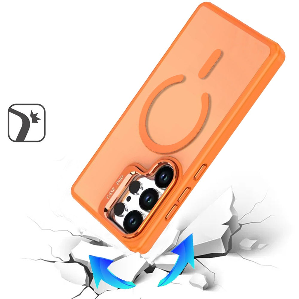 For Samsung Galaxy S26 Ultra MagSafe Compatible Matte Metallic Stand Hybrid Drop Protection Kickstand Case Cover