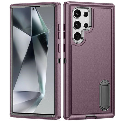 For Samsung Galaxy S25 Ultra Hybrid 3 Layers Hard 3in1 Shockproof with Kickstand Heavy Duty Hard TPU Rubber Anti-Drop Case Cover Teal+Hot Pink
