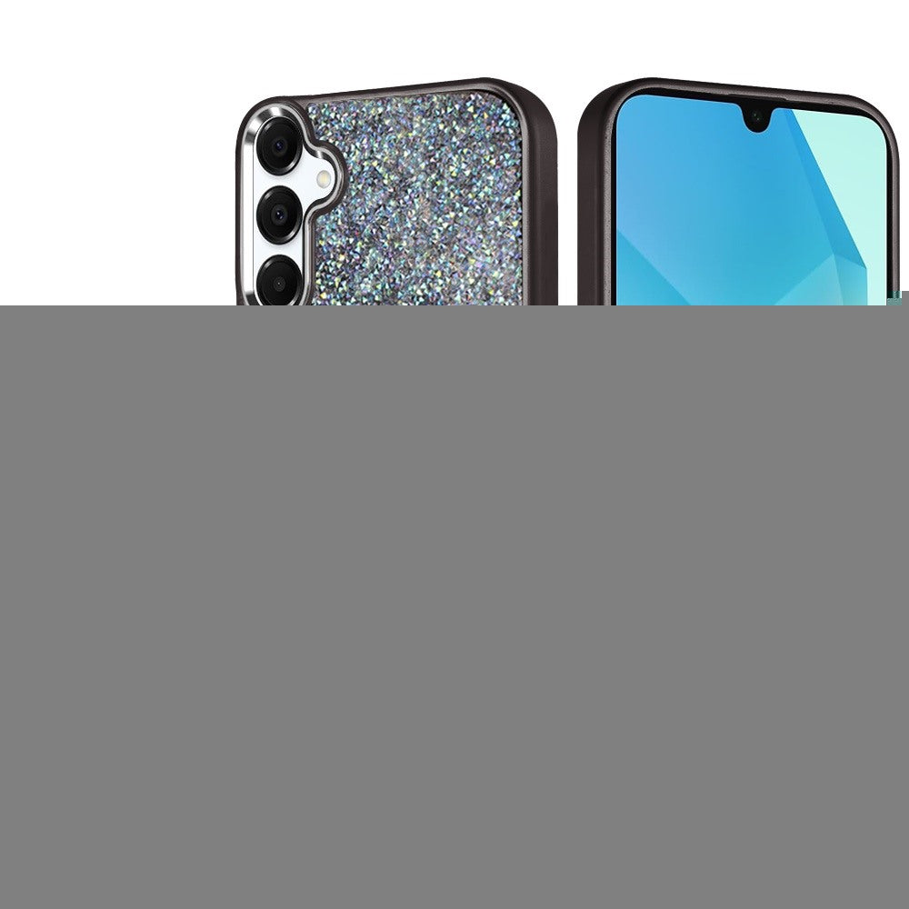 For Samsung Galaxy A16 5G Crystal Sparkle Diamond Glass Full Mini Glitter Bling Frame TPU Hybrid Protective Case Cover