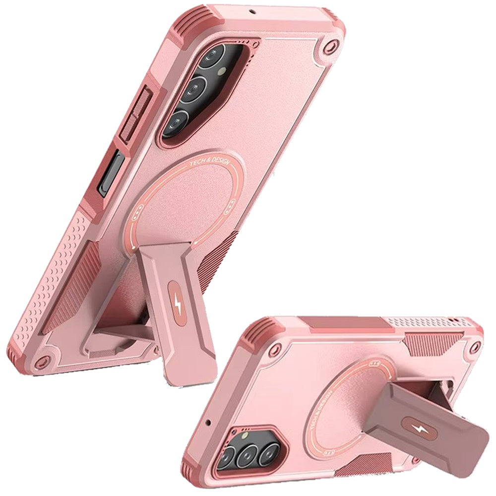 For Samsung Galaxy A17 5G Magnetic Invisible Kickstand Holder with Magsafe, Slim Fit Shockproof Hybrid Military Grade Heavy Duty Case Cover