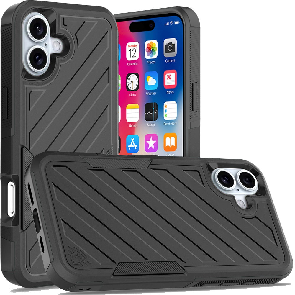 For Samsung Galaxy A16 5G Combo Hybrid lined with Belt Clip Holster Armor Shockproof Rugged Textured 2in1 Non Slip Tough Case Cover