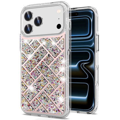 For Apple iPhone 17 Pro Max Sparkly 3D Design Diamond Shockproof Protective Bling Glitter Rhinestone Hybrid Skin PC & TPU Case Cover