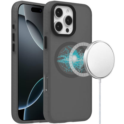 For Apple iPhone 16 (6.1") Matte Skin Hybrid TPU with Magnetic Circle MagSafe Compatible, Military Grade Shockproof Slim Fit Case Cover