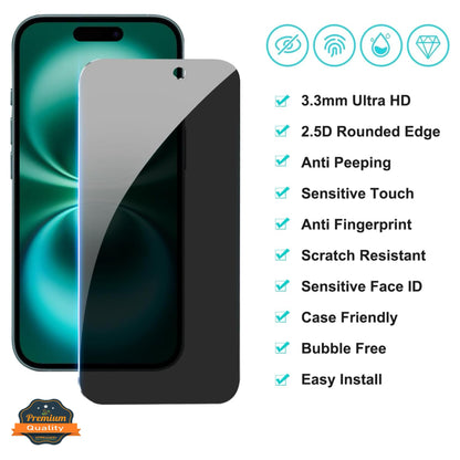 For Apple iPhone 17 /17 Air /17 Pro/ 17 Pro Max Privacy Tempered Glass Screen Protector, 9H Anti-Spy Anti-Peek Protector
