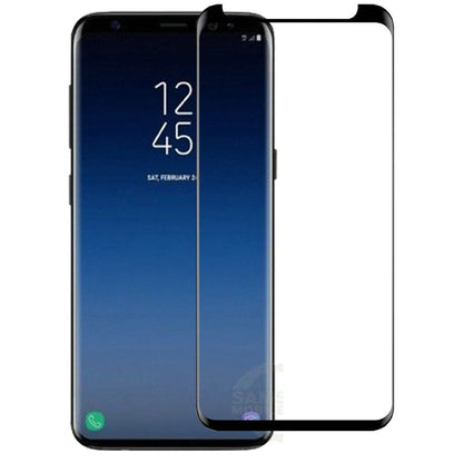 For Samsung Galaxy S9 Premium Tempered Glass Screen Protector Designed to allow full functionality Fingerprint Unlock 3D Curved Edge Glass Full coverage Protector Clear Black
