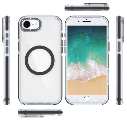 For Apple iPhone 17E /16E Transparent Back with Colorful Frame, Strong Magnetic Circle, MagSafe Compatible, Slim Shockproof Protection Case Cover