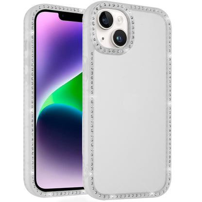 For iPhone 16 (6.1") Diamond Full Rhinestone Clear Hybrid Protective, Sparkly Bling Transparent Shockproof Bumper All Around Case Cover Clear
