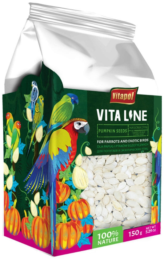 AE Cage Company Vita Line Pumpkin Seeds for Parrots and Exotic Birds [Bird Supplies for Bird] 1 count