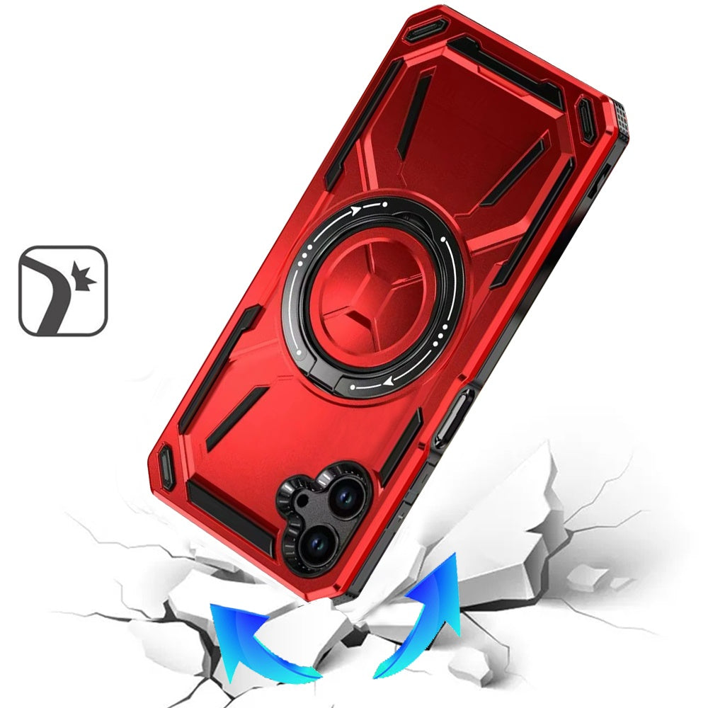 For Samsung Galaxy A06 Hybrid Magnetic Ring and 360° Rotational Kickstand with MagSafe Compatible, Military Grade Drop Protection Case Cover