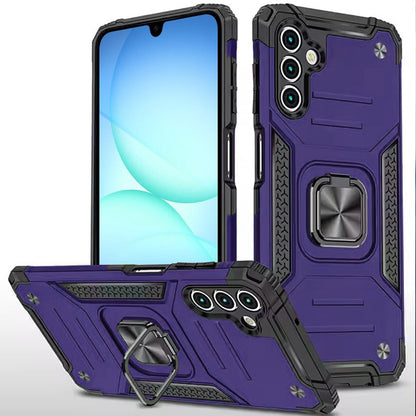 For Samsung Galaxy S25 Fan Edition /Galaxy S25 FE Armor Hybrid Magnetic Stand with Ring Holder Kickstand Shockproof Heavy-Duty Durable Rugged TPU Dual Layer Case Cover Purple