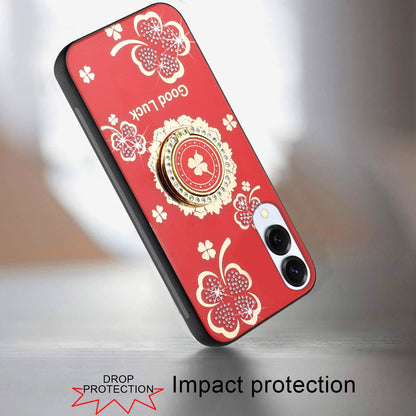 For Samsung Galaxy S25 EDGE Diamonds 3D Fashion Bling Sparkly Glitter Ornaments Engraving Hybrid with Ring Stand Case Cover
