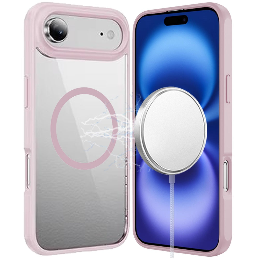 For Apple iPhone 17 AIR Magnetic Circle HQ Transparent Clear TPU Thick 2.0mm Frame Hybrid Shockproof Protector Case Cover