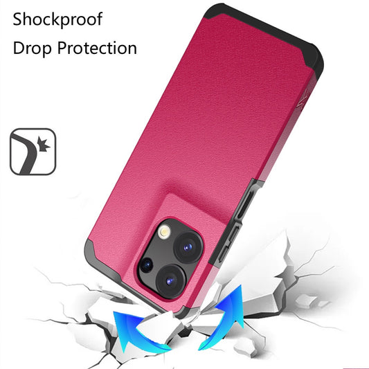 For TCL K32 5G Ultra Slim Corner Protection Shock Absorption Hybrid Dual Layer Hard PC + TPU Rubber Armor Defender Case Cover Fuchsia Pink