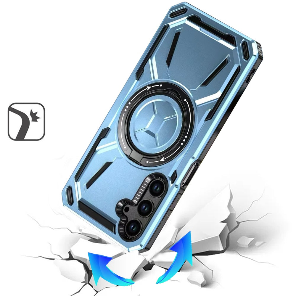For Samsung Galaxy A36 Hybrid Magnetic Ring and 360° Rotational Kickstand with MagSafe Compatible, Military Grade Drop Protection Case Cover