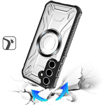 For Samsung Galaxy S26+ / S26 Plus MagSafe Compatible Pattern Clear Transparent Rugged Hybrid Magnetic TPU Shockproof Armor Case Cover