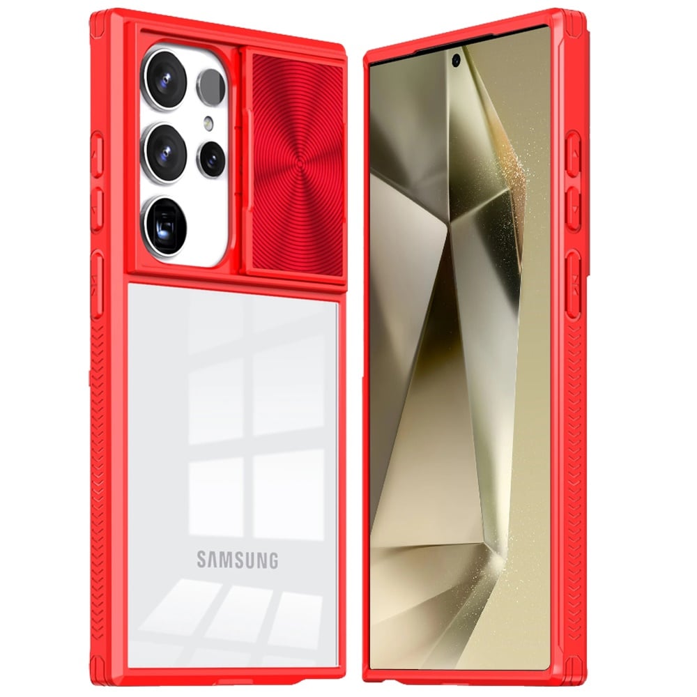 For iPhone 14/13 (6.1") METKASE Fusion Transparent Clear Hybrid Shockproof Protection Anti Scratch Durable Secure Grip Slim Design Premium Finish Case Cover Red