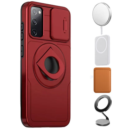 For Samsung Galaxy S23 Full Coverage with Camera Window, Magnetic Circle, Rotatable Ring Stand, MagSafe Compatible, Shockproof Hybrid Protectiv Case Cover