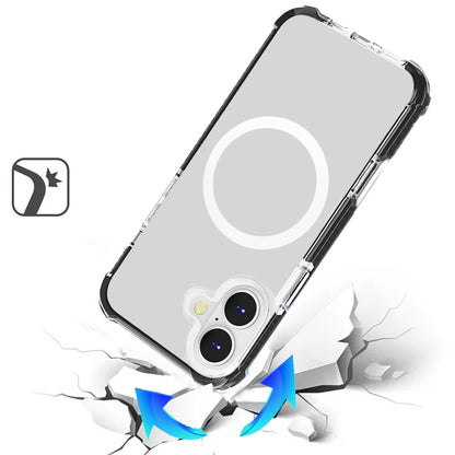 For Apple iPhone 17 (6.3") Magnetic Acrylic Case Transparent Back, Rugged Colorful Frame, Shockproof Hybrid, MagSafe Compatible Case Cover
