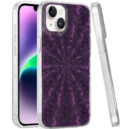 For iPhone 14/13 (6.1") Stylish Pattern Fashion IMD Printed Design TPU Double Layer Slim Shockproof with Magnetic Back Case Cover