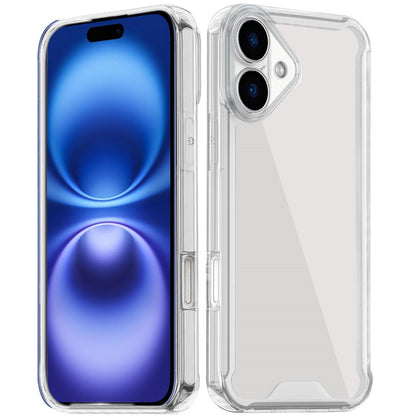 For Apple iPhone 17 (6.3") Clear Colored Shockproof Transparent Hard PC + Rubber TPU Hybrid Bumper Shell Slim Protective Case Cover Clear+Clear