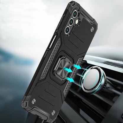 For Samsung Galaxy A36 Armor Hybrid Magnetic Stand with Ring Holder Kickstand Shockproof Heavy-Duty Durable Rugged TPU Dual Layer Case Cover