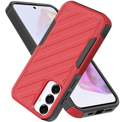 For Samsung Galaxy A36 Hybrid lined shockproof dual layer Rugged 2in1 Hard PC & Silicone TPU Non Slip Textured Tough Armor Case Cover