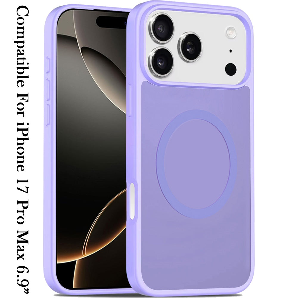 For Apple iPhone 17 Pro Max (6.9") MagSafe Compatible Case Hybrid Soft TPU Bumper Hard Translucent Matte Back Slim Shockproof Case Cover