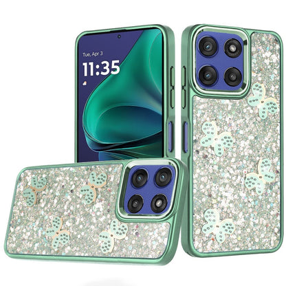 For Motorola Moto G Stylus 5G 2026 /2025 Cute Butterfly Crystal Diamond Glitter Case Sparkle Bling Frame Metallic Edges, Shimmer TPU Hybrid Case Cover