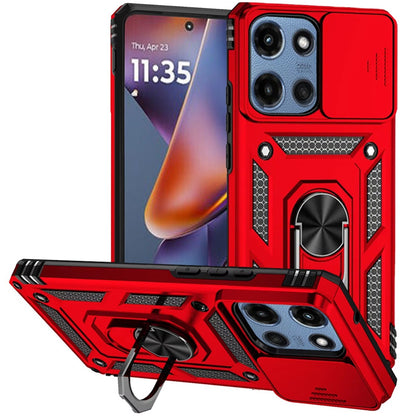 For Motorola Moto G 5G 2026/2025 Hybrid Ring Shockproof with 360° Rotate Ring Kickstand, Camera Lens Protection, Soft Edge Bumper Case Cover