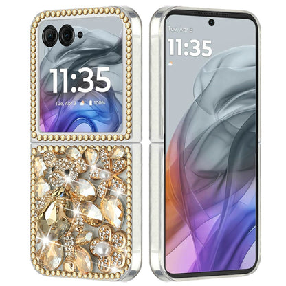 For Motorola Razr 2025 Bling Crystal 3D Full Diamonds Luxury Sparkle Rhinestone Hybrid Protective Case Cover