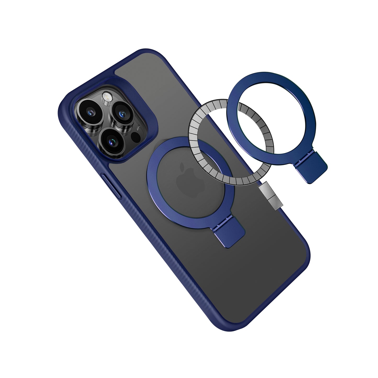 For Samsung Galaxy S26 Ultra Magnetic Circle Kickstand with MagSafe Compatibility, Matte Skin, Rugged Bumper, and Ring Holder Case Cover Blue