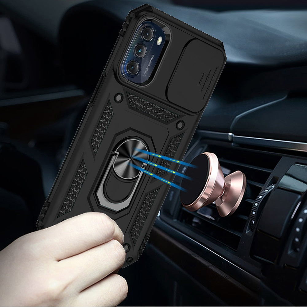 For Apple iPhone 17E /16E Hybrid Ring Shockproof with 360° Rotate Ring Kickstand, Camera Lens Protection, Soft Edge Bumper Case Cover