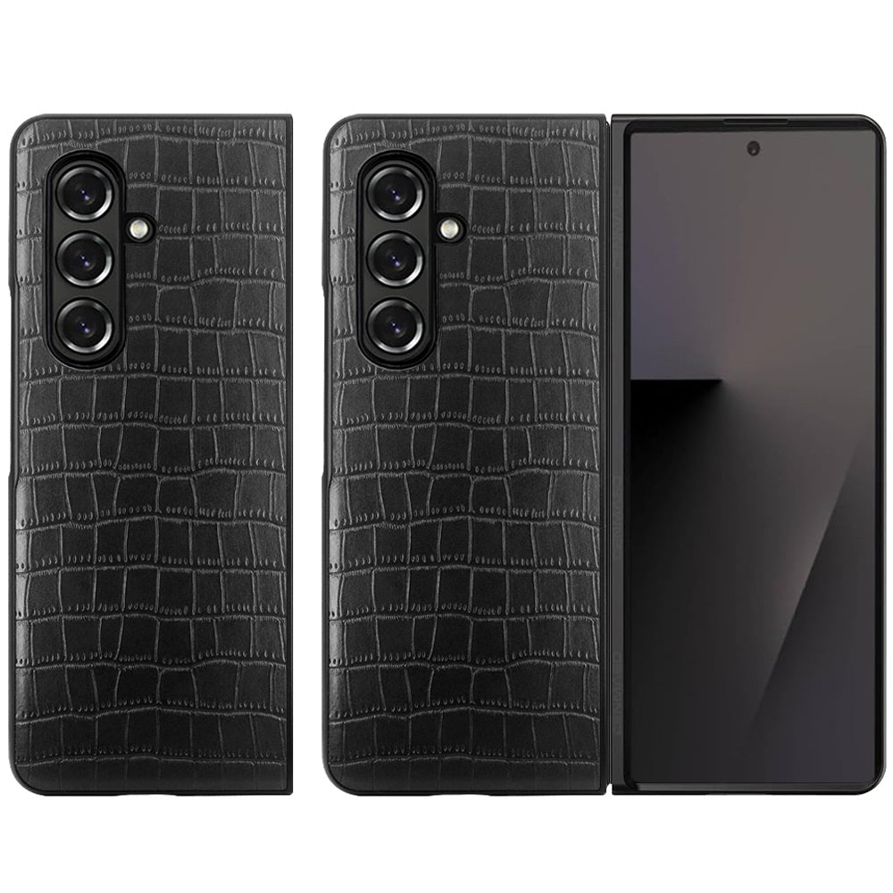 For Samsung Galaxy Z Fold 7 PU Vegan Leather Case, Premium Snap-On Hard Shell Cover, Slim Fit Protective Matte Finish Case Cover