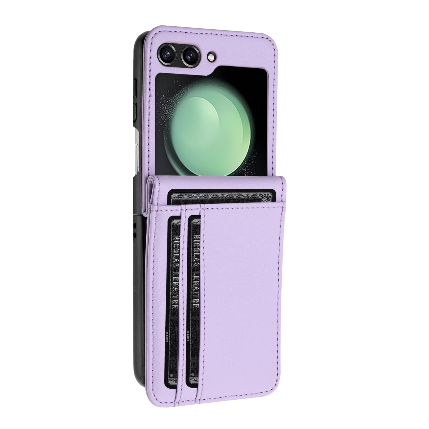 For Samsung Galaxy Z Flip 7 Wallet Case PU Leather Back Storage with Card ID Slot, Pocket Holder, Hybrid Protective Case Cover