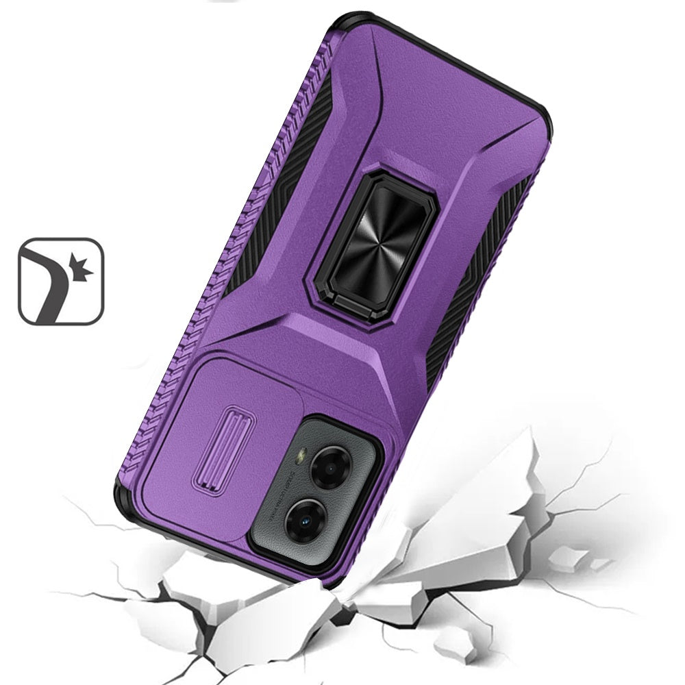 For Samsung Galaxy S26+ / S26 Plus Case, Camera Cover with Magnetic Rotation Ring Stand, Military Grade Hybrid Hard TPU Shockproof Case Cover