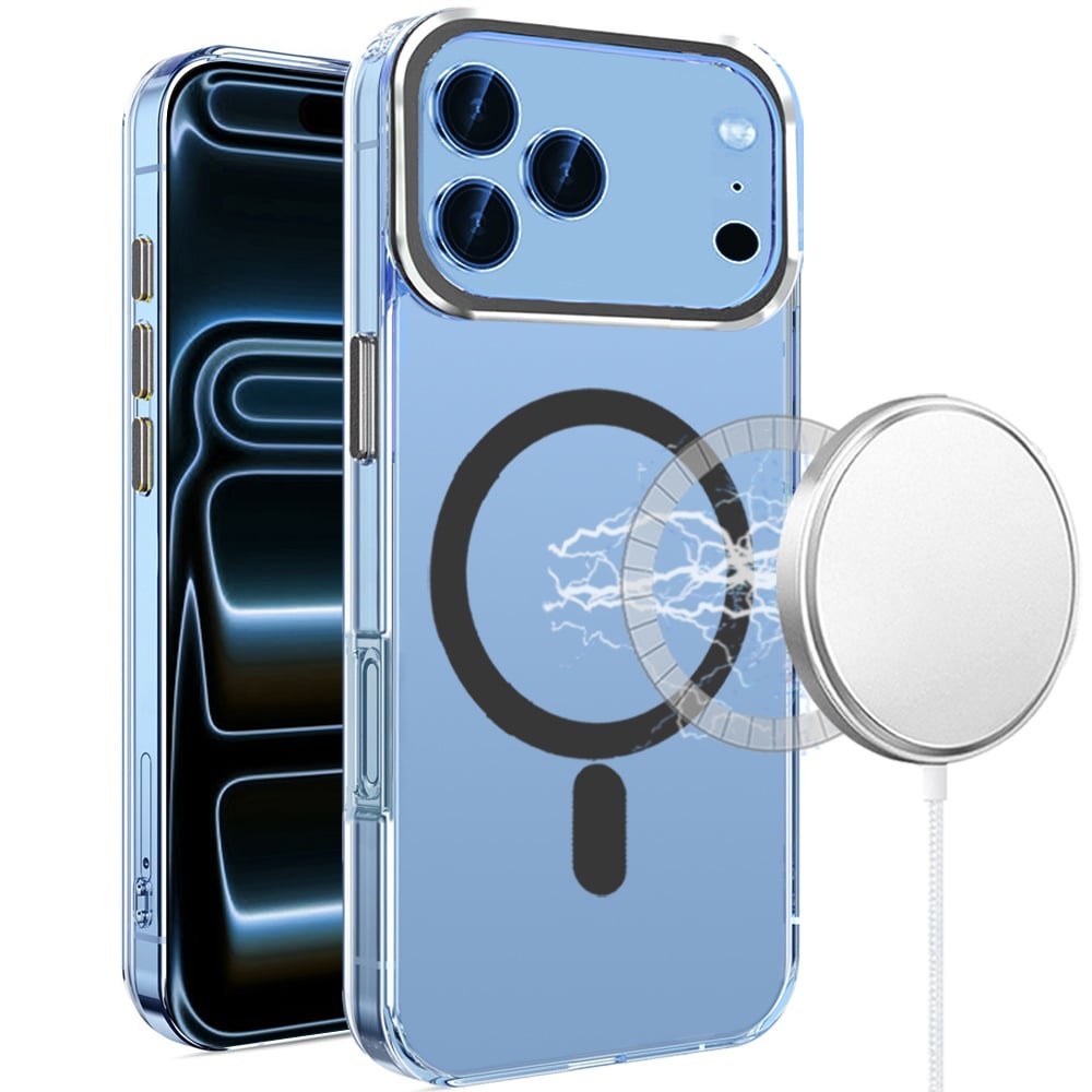 For Apple iPhone 17 Pro (6.3") Clear Transparent Case Matching Circle Design, Hybrid TPU Hard Shell, Support Magsafe Charger Case Cover Cosmic Orange
