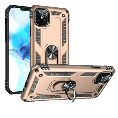 For Apple iPhone 12 Pro Max Hybrid Shockproof Durable 360 Degree Rotatable Ring Stand Holder Kickstand Fit Magnetic Car Mount Case Cover Black