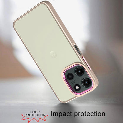 For Motorola Edge 2025 Slim Fit Thin Hybrid,Frosted Matte Polished Acrylic Hard PC with TPU Rubber Frame Case Cover