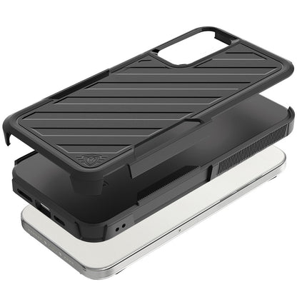 For Apple iPhone 16 Pro (6.3") Premium Design Hybrid lined Shockproof Rugged Textured 2in1 Hard PC & Silicone TPU Non Slip Tough Case Cover