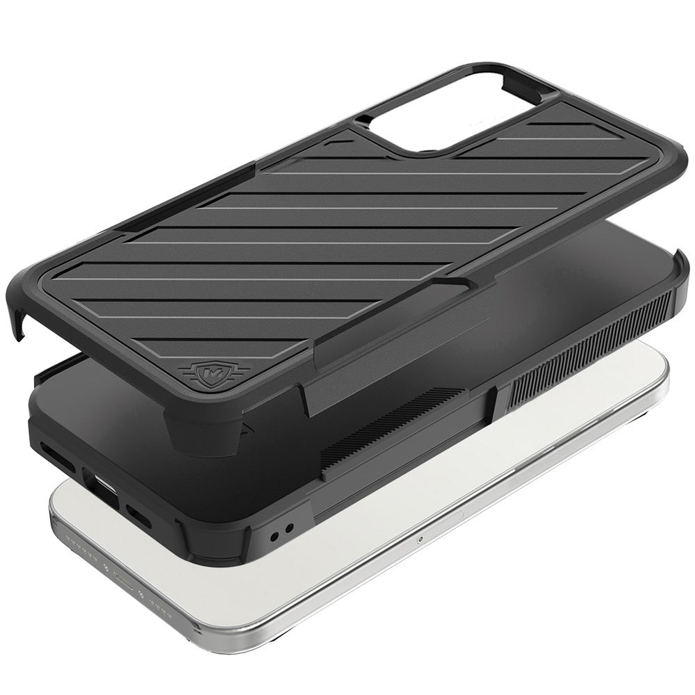 For Samsung Galaxy A26 Premium Hybrid Rugged lined Shockproof Textured 2-in-1 Non-Slip Hard PC & TPU Non Slip Tough Case Cover