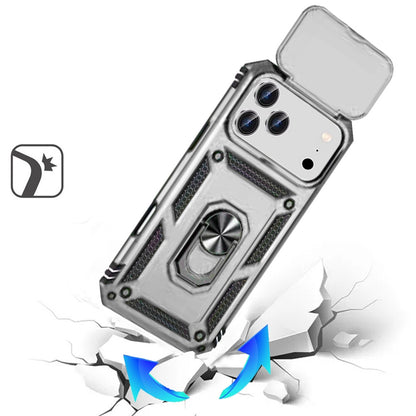 For Apple iPhone 17 Pro Max (6.9") Hybrid Ring Shockproof with 360° Rotate Ring Kickstand, Camera Lens Protection, Soft Edge Bumper Case Cover