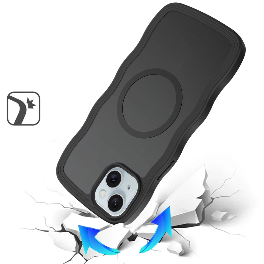 For Apple iPhone 15 Grip Hand Magnetic Hybrid Case Shockproof Protection Matte Skin Rubber TPU + PC Case Cover