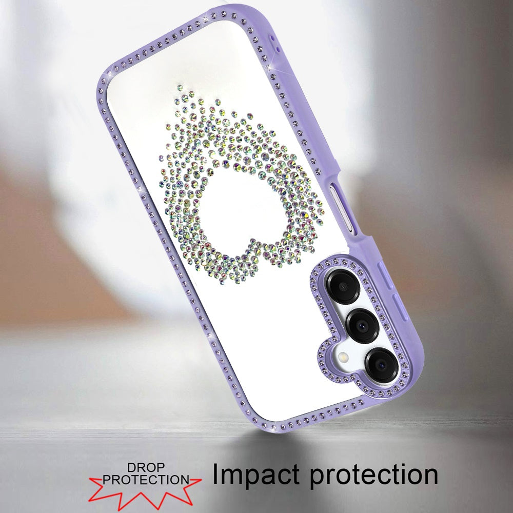 For Samsung Galaxy A16 5G Angel Hearts Glitter Shimmer Diamond Edge Hybrid Drop Protection Shockproof Design Case Cover