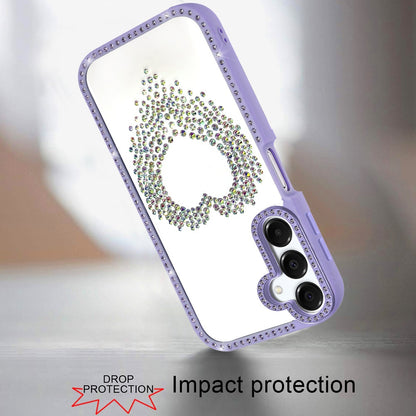 For Samsung Galaxy A16 5G Angel Hearts Glitter Shimmer Diamond Edge Hybrid Drop Protection Shockproof Design Case Cover