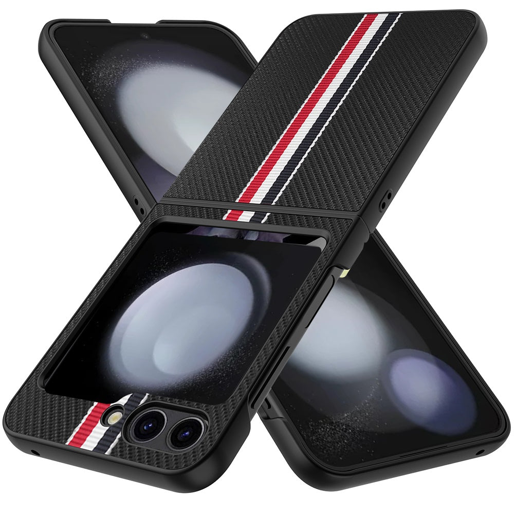 For Motorola Razr 2025 Velvet Fabric PU Vegan Leather, Premium Flip Design, Slim Snap-On Hard PC + TPU Case Cover Black