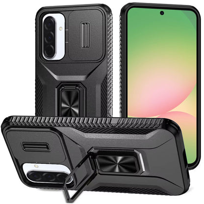 For Samsung Galaxy A57 Case, Camera Cover with Magnetic Rotation Ring Stand, Military Grade Hybrid Hard TPU Shockproof Case Cover